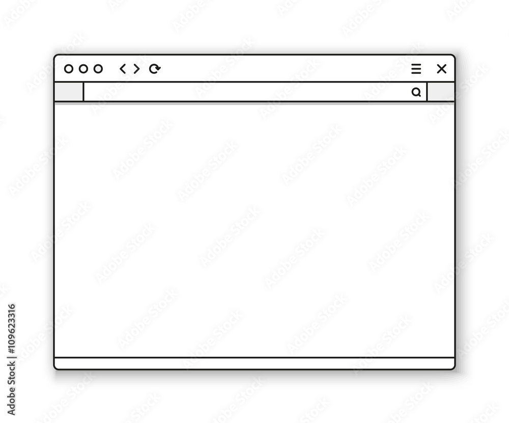 Poster Opened browser window template. Past your content into it