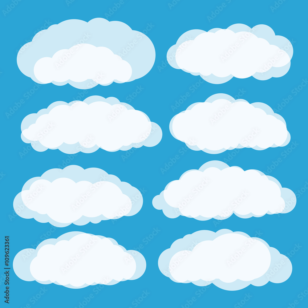 Aufkleber Different clouds vector set