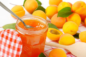 Jar of apricot jam