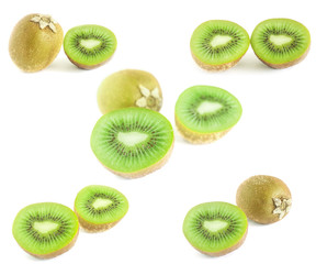 Green kiwi fruit isolated