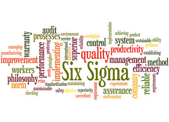 Six Sigma -  improve the quality, word cloud concept 9