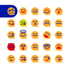 Obraz premium Set of emoji speech bubble emoticons