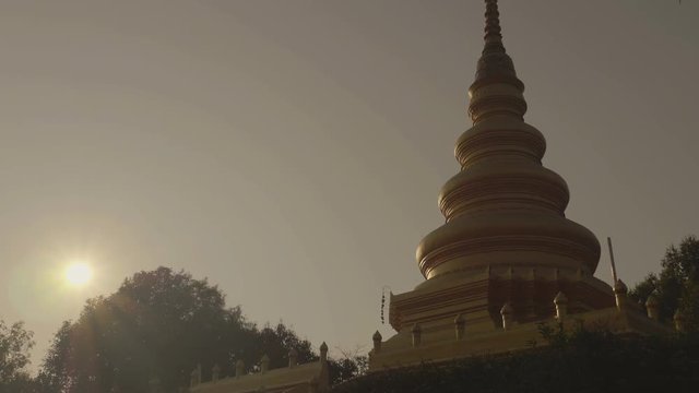Pagoda sunrise ,Zoomout ,Thailand