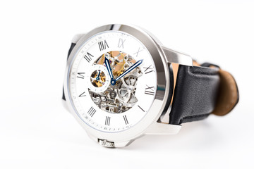 Automatic Men Watch With Visible Mechanism On White © radub85