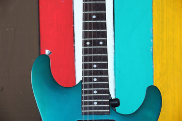 Obraz premium guitar with colorful background.