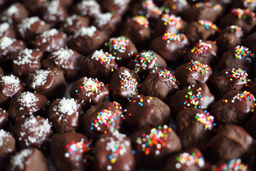 chocolate ball cake background.