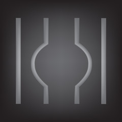 escaped from prison symbol, vector illustration 
