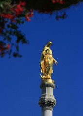 Golden statue of mary, zagreb, croatia