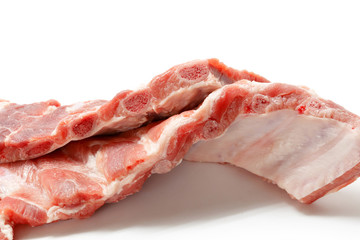 Raw Pork Ribs Isolated On White Background