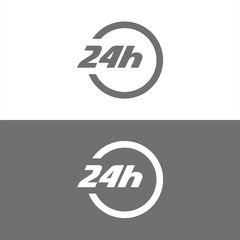 Conjunto de iconos servicio 24 horas. Ilustración vectorial