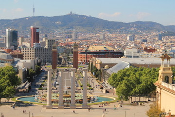 Fototapeta na wymiar Place d'Espagne à Barcelone