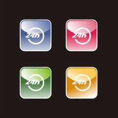 Conjunto de iconos servicio 24 horas. Ilustración vectorial