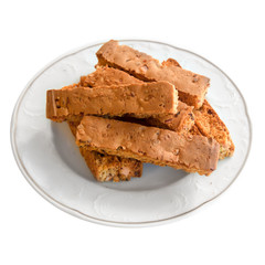 Delicious patisserie cookies in a white plate