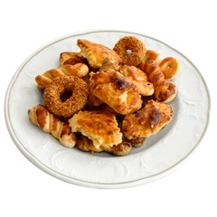 Cookies pretzels on a white background