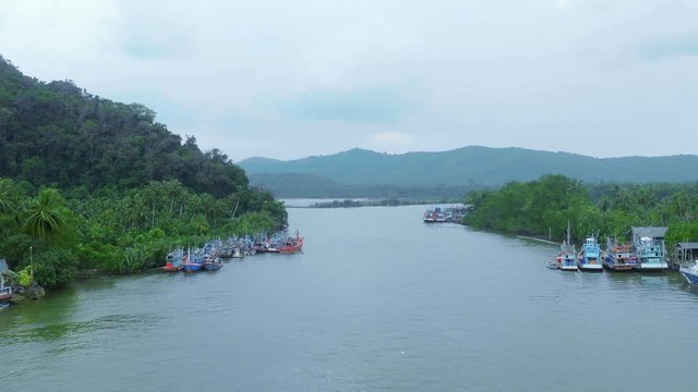 Rivers, mountains, sky ,Beautiful short in  ,Chumphon,Thailand
