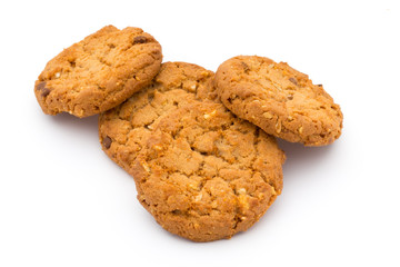 Oatmeal cookies with isolated background.