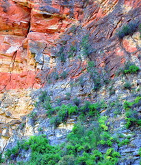 Mountain terrain scenic view displayed outdoors.