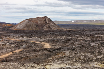 Fototapeta na wymiar Lava fields Leirhnjukur volcano, Iceland