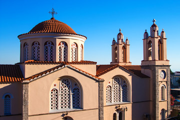 ancient beautiful church Greece Rhodes summer sunny day