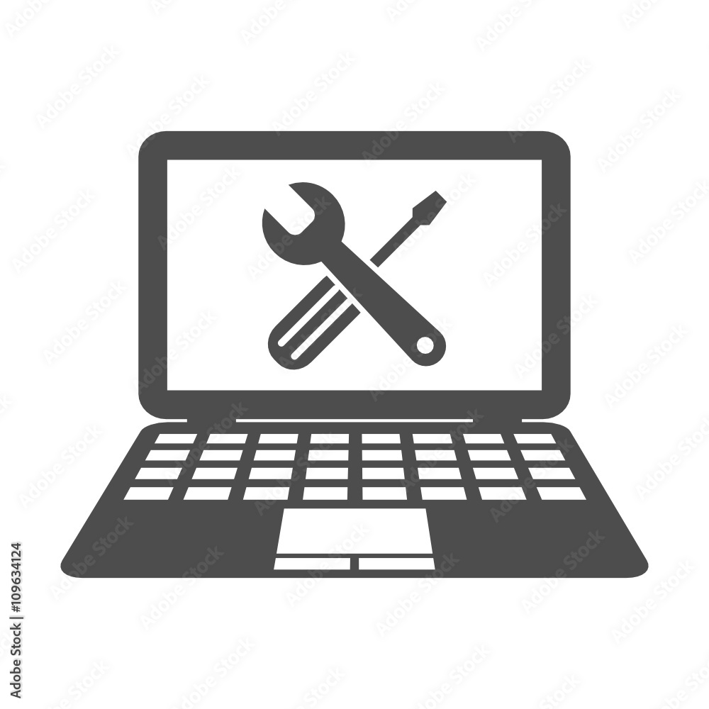 Aufkleber computer service repair web symbol vector icon