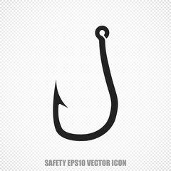 Security vector Fishing Hook icon. Modern flat design.