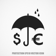 Protection vector Money And Umbrella icon. Modern flat design.