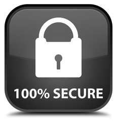 100% secure black square button