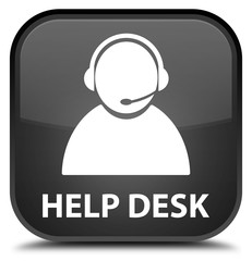 Help desk (customer care icon) black square button
