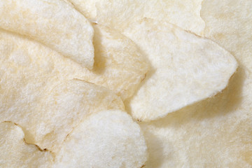 a bunch of salted potato chips