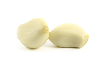 Garlic cloves isolated on the white background