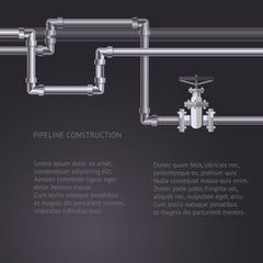 Abstract vertical background with flat designed pipeline