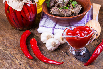 Roasted meat and vegetables