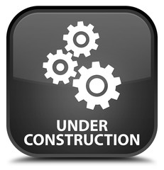 Under construction (gears icon) black square button