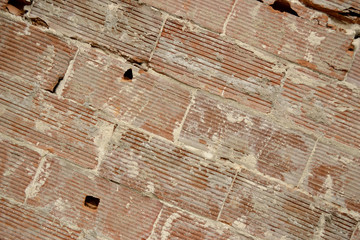 big bricks old wall background, diagonal lines