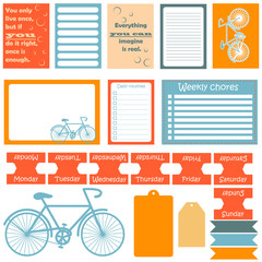 Signs and symbols for organized your planner. Template for scrapbooking, wrapping, wedding invitation, notebooks, diary.