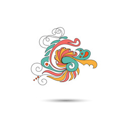 Vector abstract Dragon on the isolated background