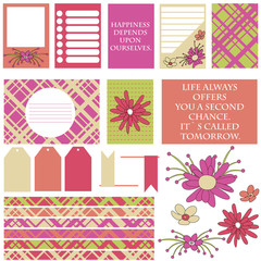 Signs and symbols for organized your planner. Template for scrapbooking, wrapping, wedding invitation, notebooks, diary. Stickers for planner.