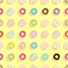 Doughnut Seamless Pattern - Vector EPS10