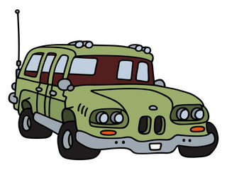 Old station wagon / Hand drawing, vector illustration