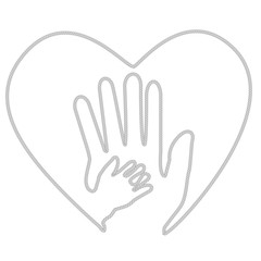 Adult Hand and Baby Hand at Love Shape