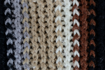 wool texture, vertical white, brown, grey and black lines