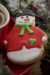 snowman gingerbread cookie