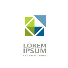 Naklejka premium Vector abstract square symbol on white background, blue green color