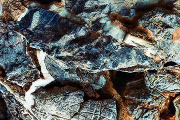 The texture of the rock breaking