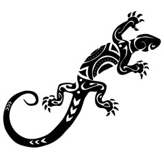 lizard tattoo Polynesia Maori vector - 109639944