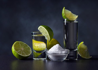 Gold tequila and lime