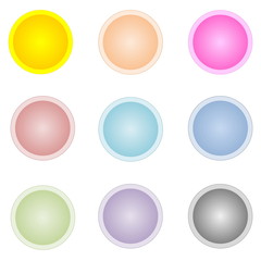 Set of colorful circle buttons
