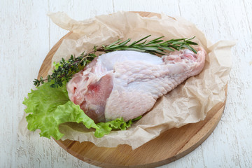 Raw turkey leg