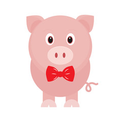 Obraz na płótnie Canvas cartoon pig and tie