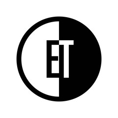 INITIAL CIRCLE HALF LOGO ET